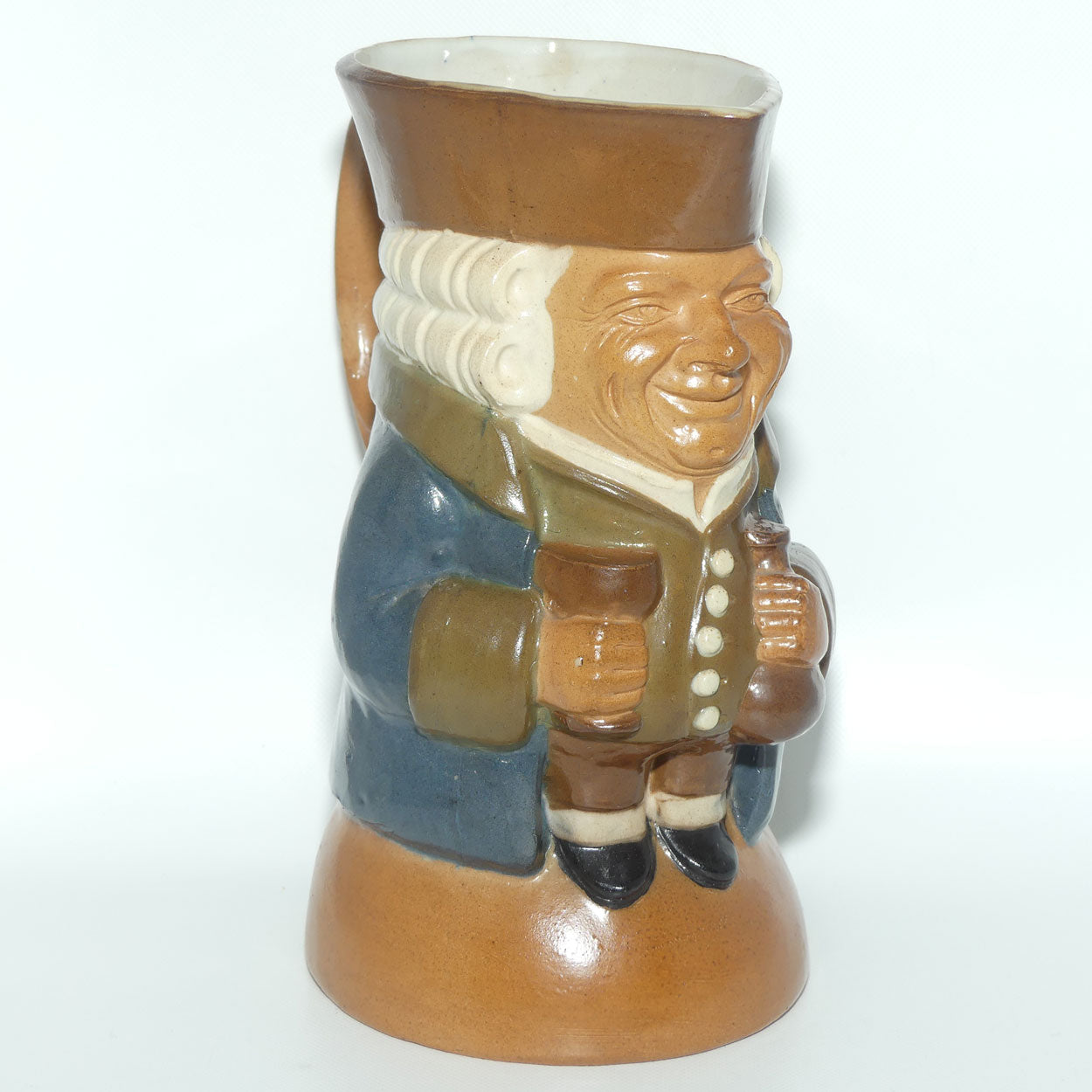 X8572 Royal Doulton Lambeth Harry Simeon The Standing Man Large Toby | Smiling Face, Green Waistcoat, Blue Jacket