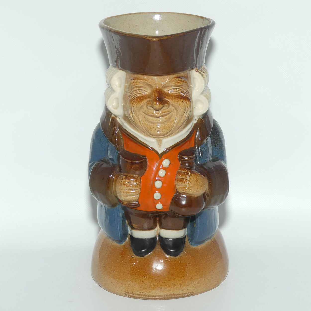 X8572 Royal Doulton Lambeth Harry Simeon The Standing Man Large toby | Smiling Face, Orange Waistcoat, Blue Jacket