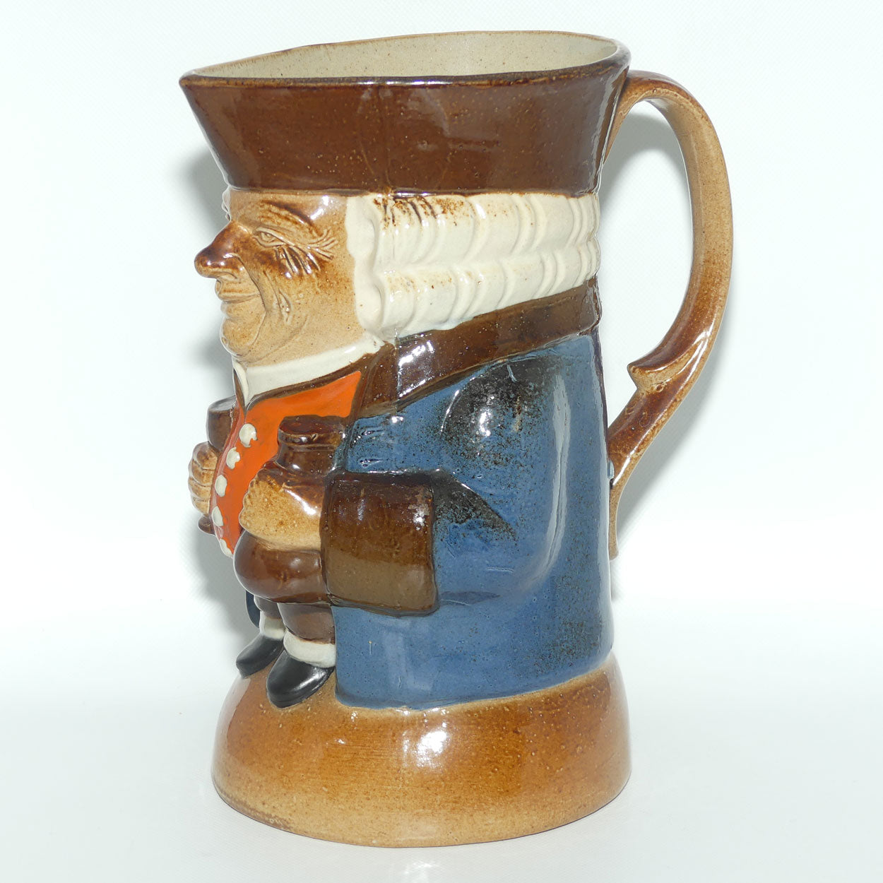 X8572 Royal Doulton Lambeth Harry Simeon The Standing Man Large toby | Smiling Face, Orange Waistcoat, Blue Jacket