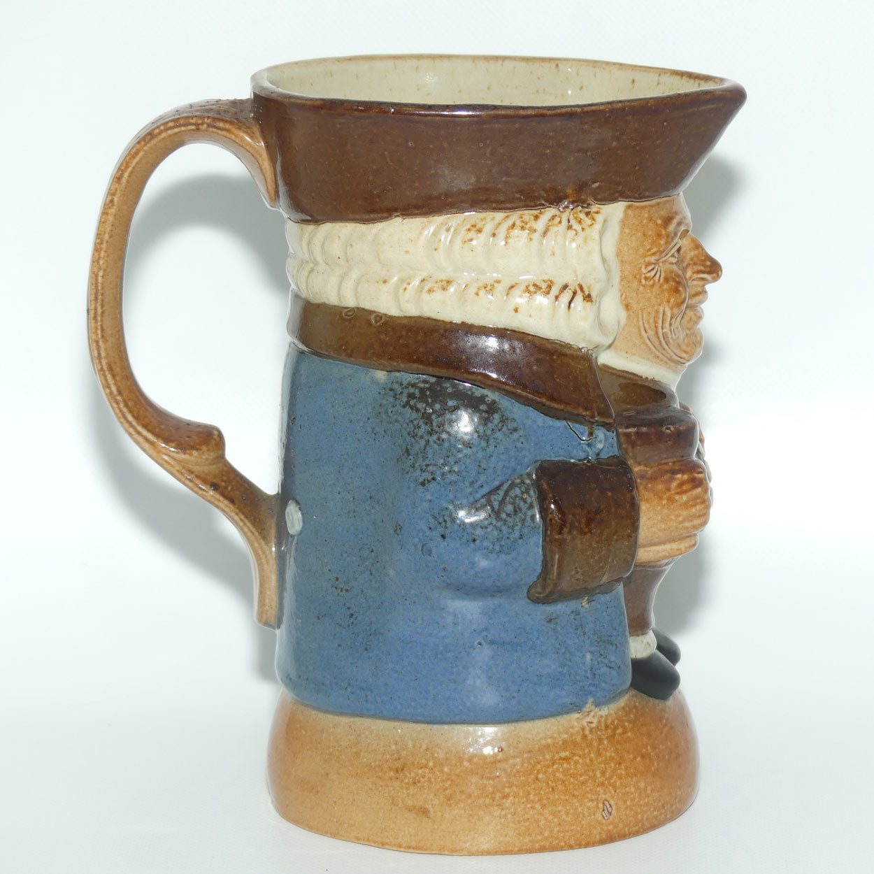 X8572 Royal Doulton Lambeth Harry Simeon The Standing Man Medium toby | Smiling Face, Brown Waistcoat, Blue Jacket