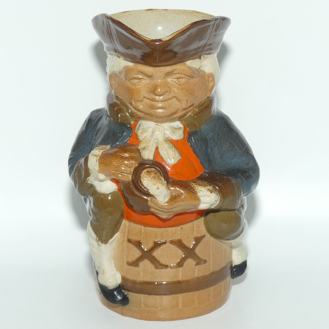 X8590 Royal Doulton Lambeth Harry Simeon Toby XX toby jug | Hand holds jug of Ale | Orange waistcoat