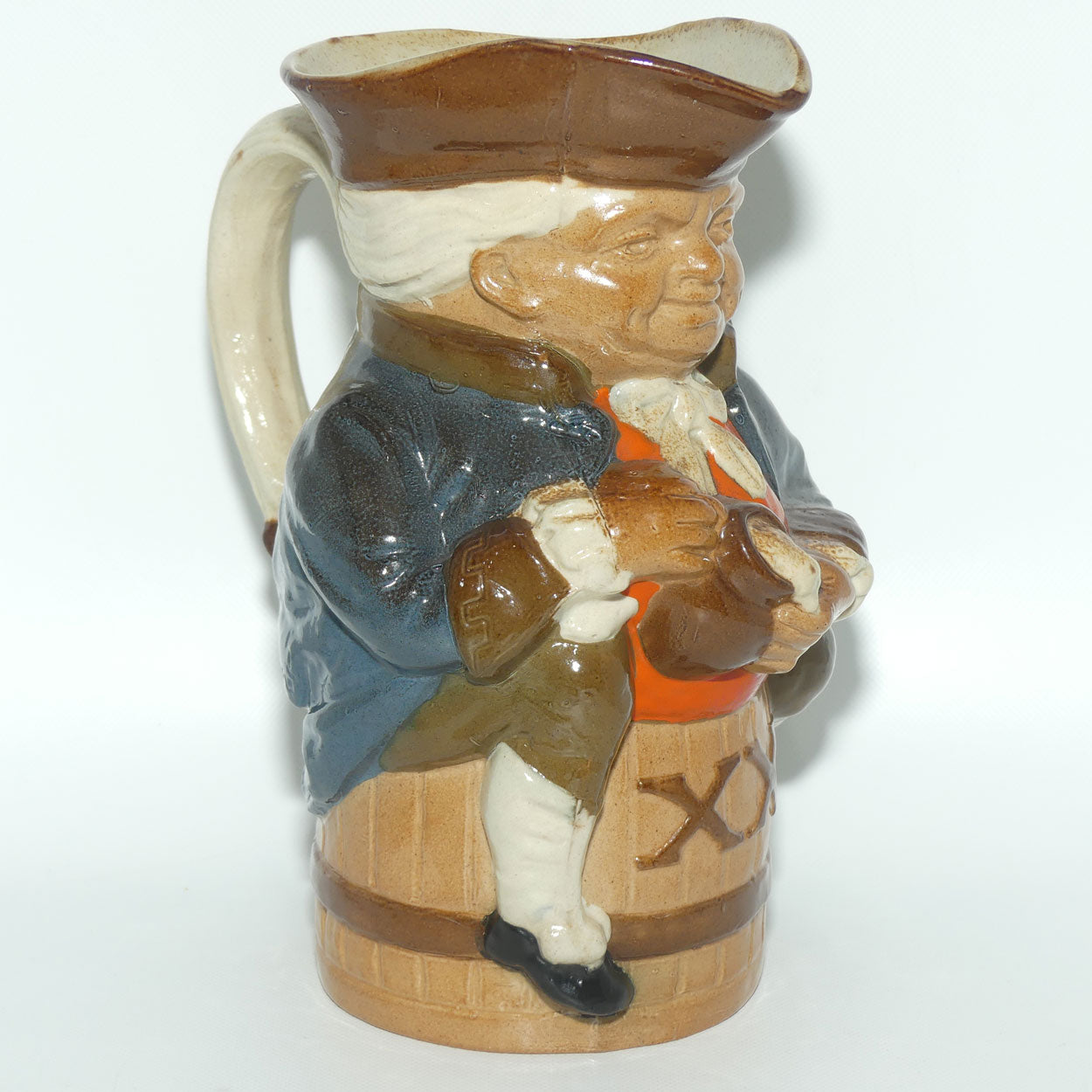 X8590 Royal Doulton Lambeth Harry Simeon Toby XX toby jug | Hand holds jug of Ale | Orange waistcoat