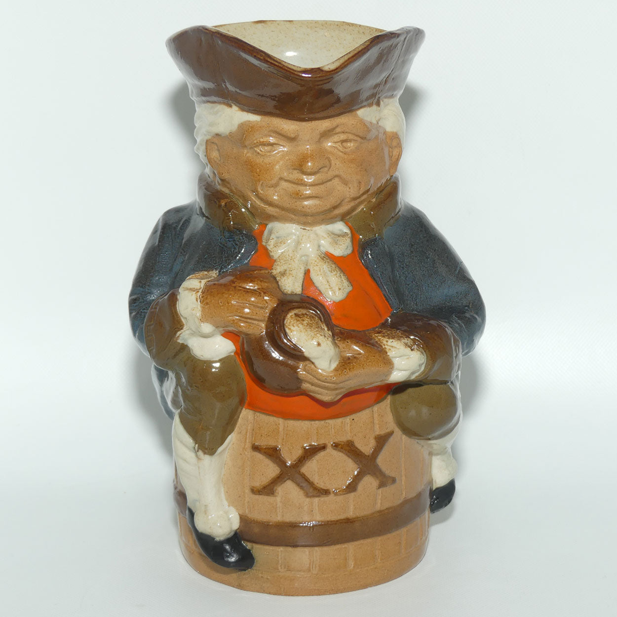 X8590 Royal Doulton Lambeth Harry Simeon Toby XX toby jug | Hand holds jug of Ale | Orange waistcoat