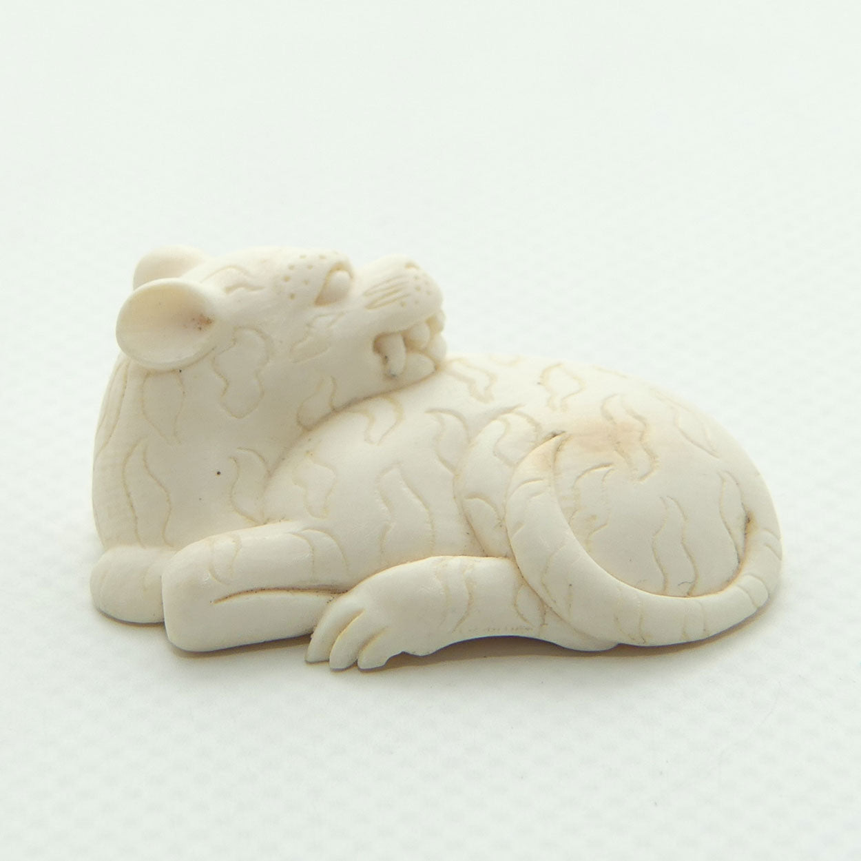 Japanese Carved Ivory miniature Okimono | Okuri Inu or Yama Inu