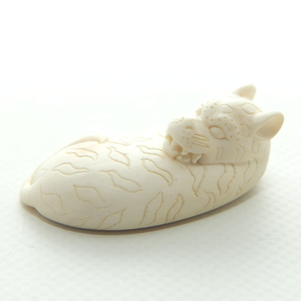Japanese Carved Ivory miniature Okimono | Okuri Inu or Yama Inu