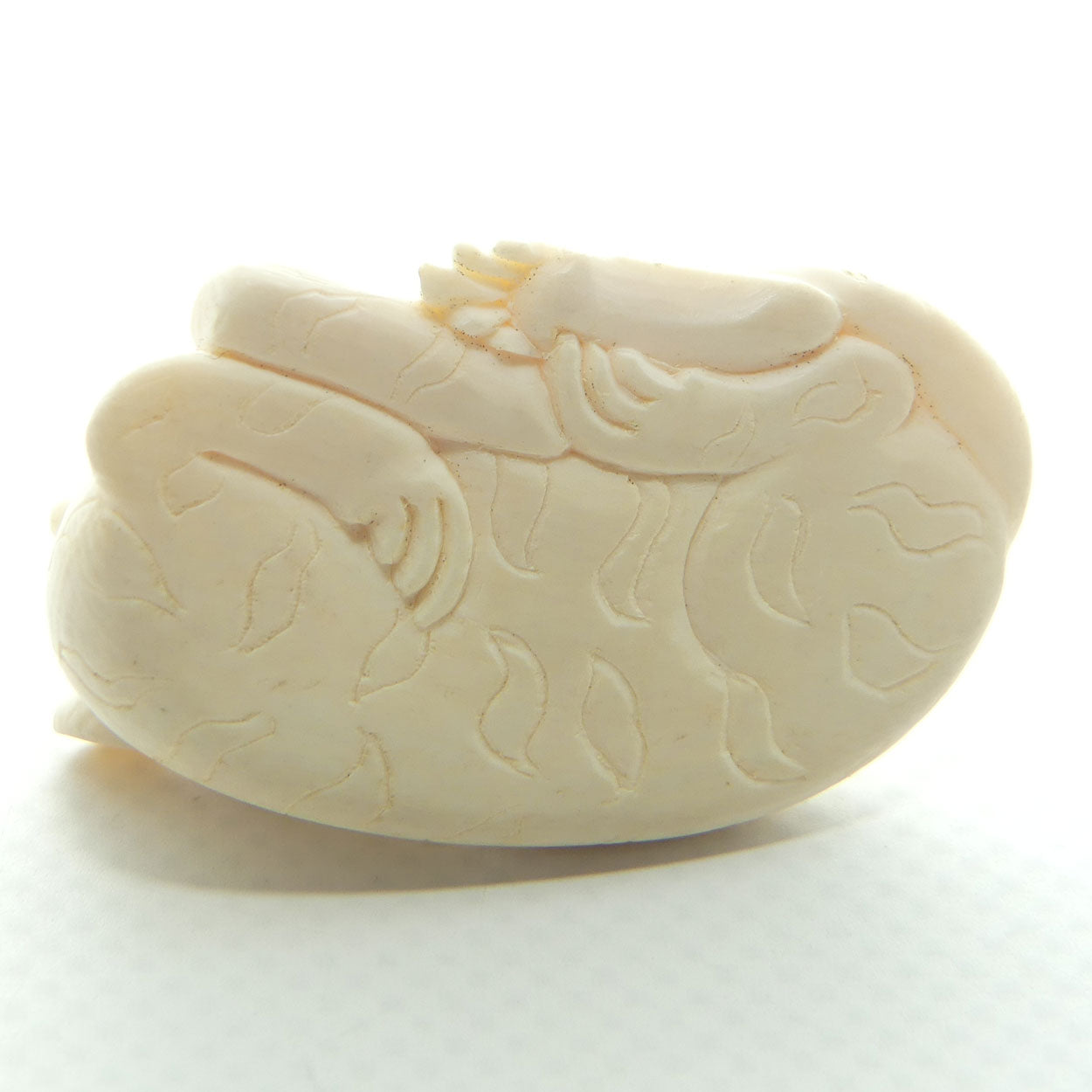 Japanese Carved Ivory miniature Okimono | Okuri Inu or Yama Inu