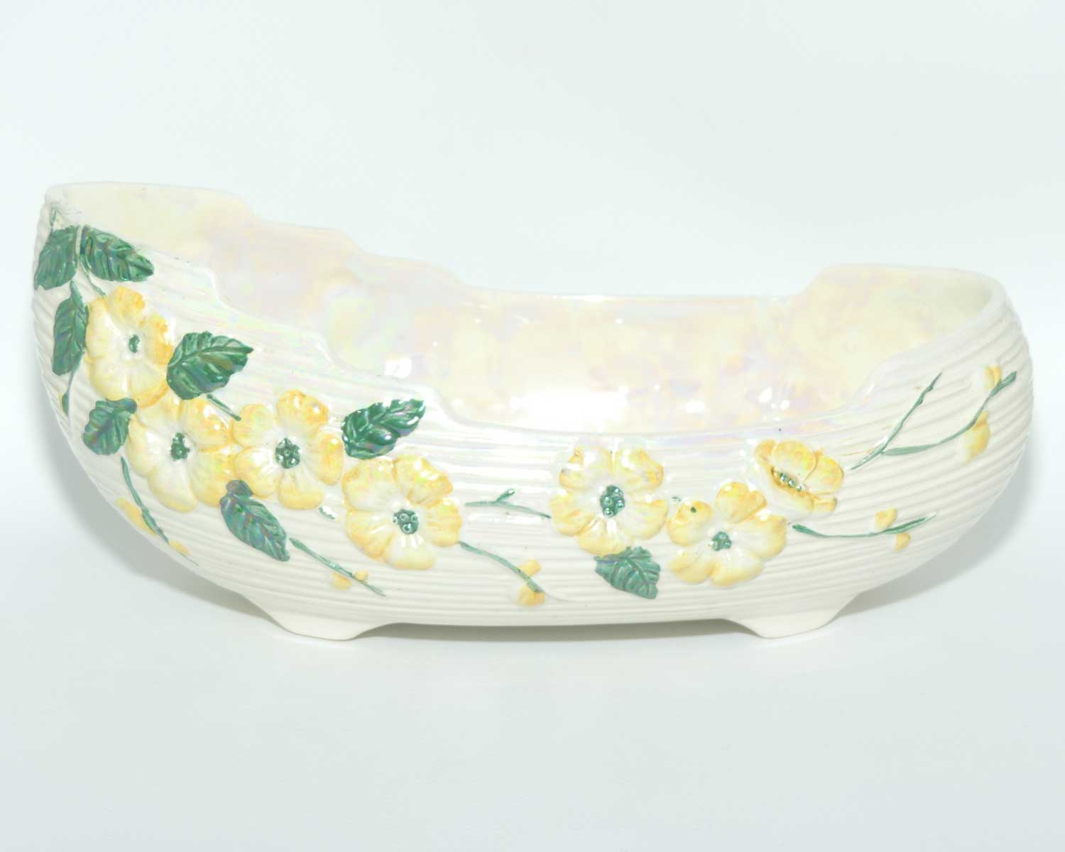 Maling Yellow Cherry Blossom lustre boat | 6596
