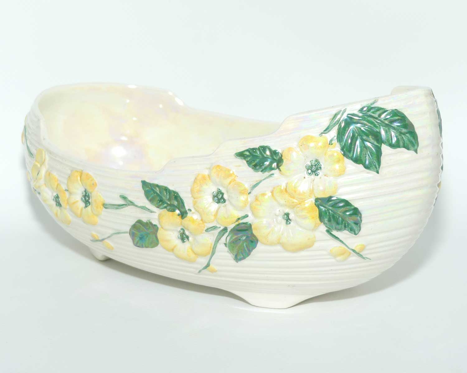 Maling Yellow Cherry Blossom lustre boat | 6596