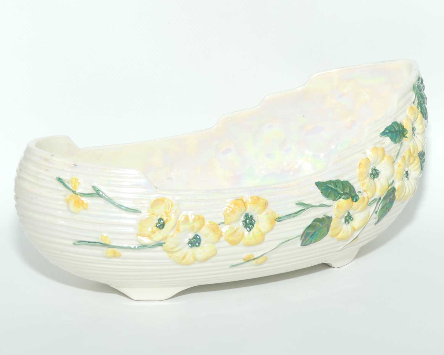 Maling Yellow Cherry Blossom lustre boat | 6596