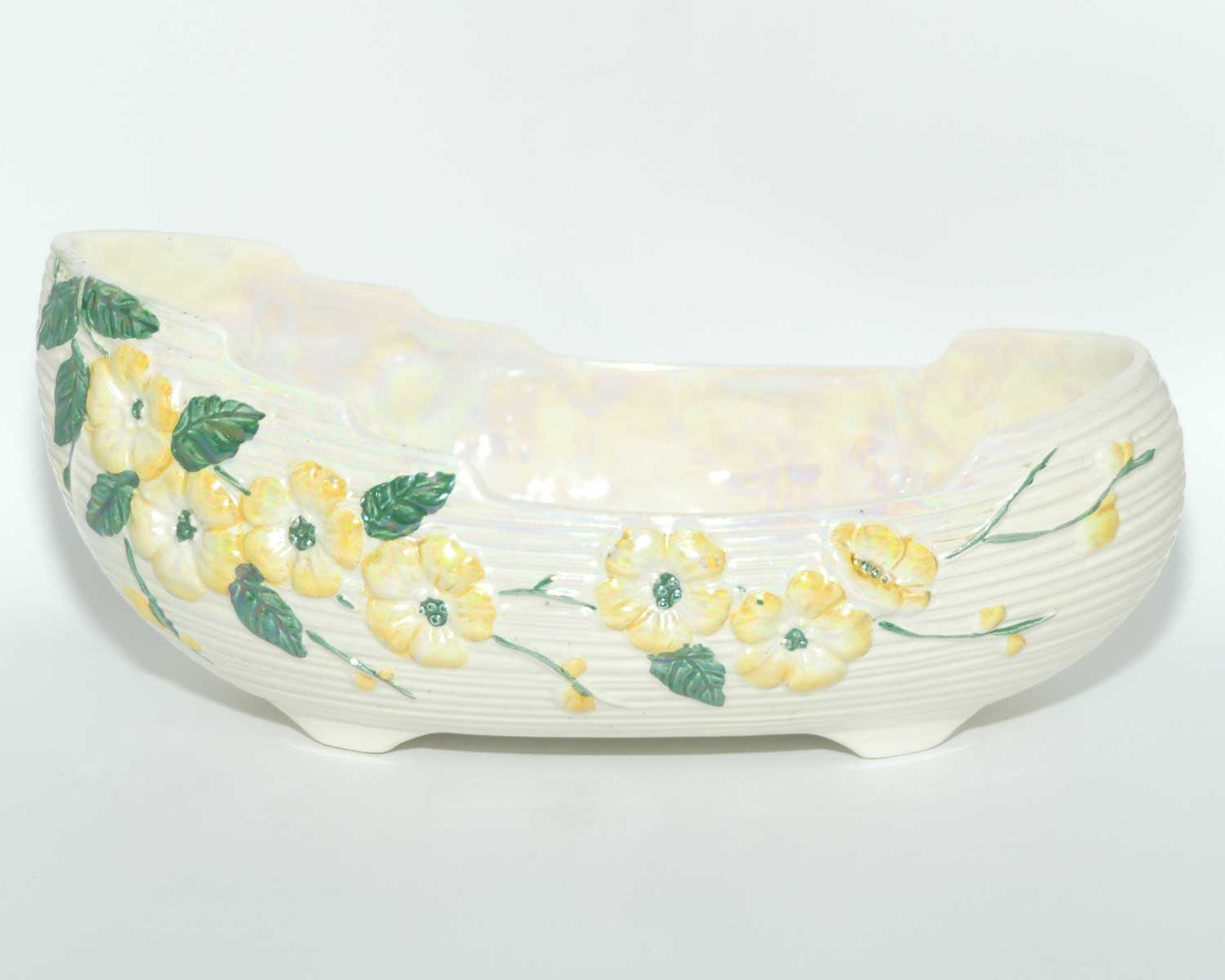 Maling Yellow Cherry Blossom lustre boat | 6596