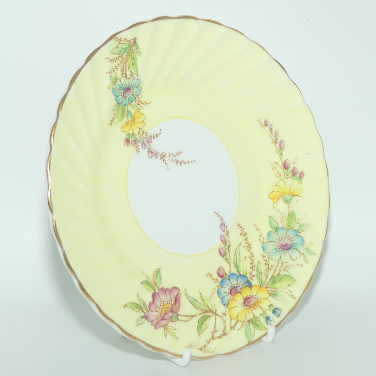 EB Foley Bone China trio | Yellow with Floral Decor