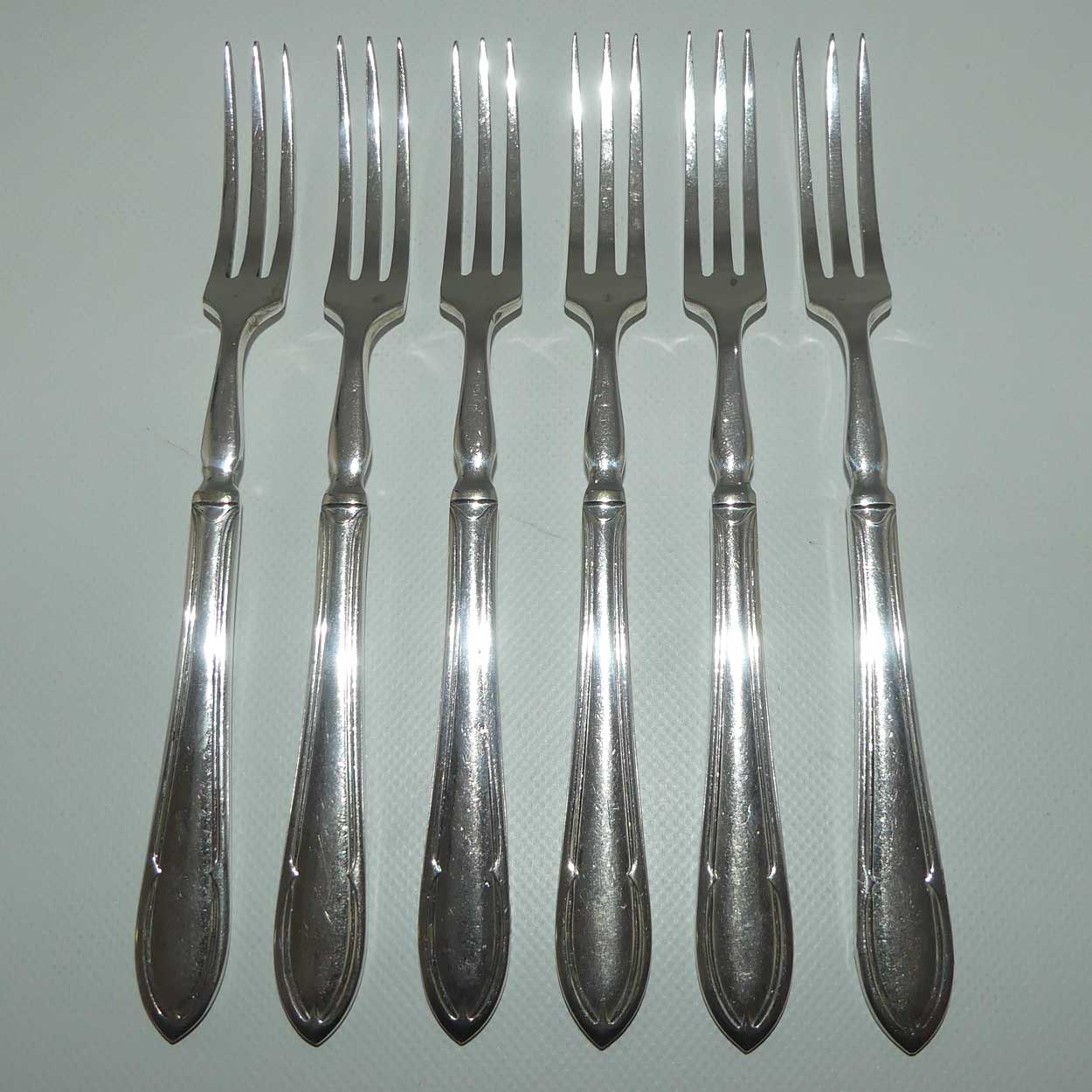 Set of 6 Yeoman Plate | Silver Plated elegant cake forks