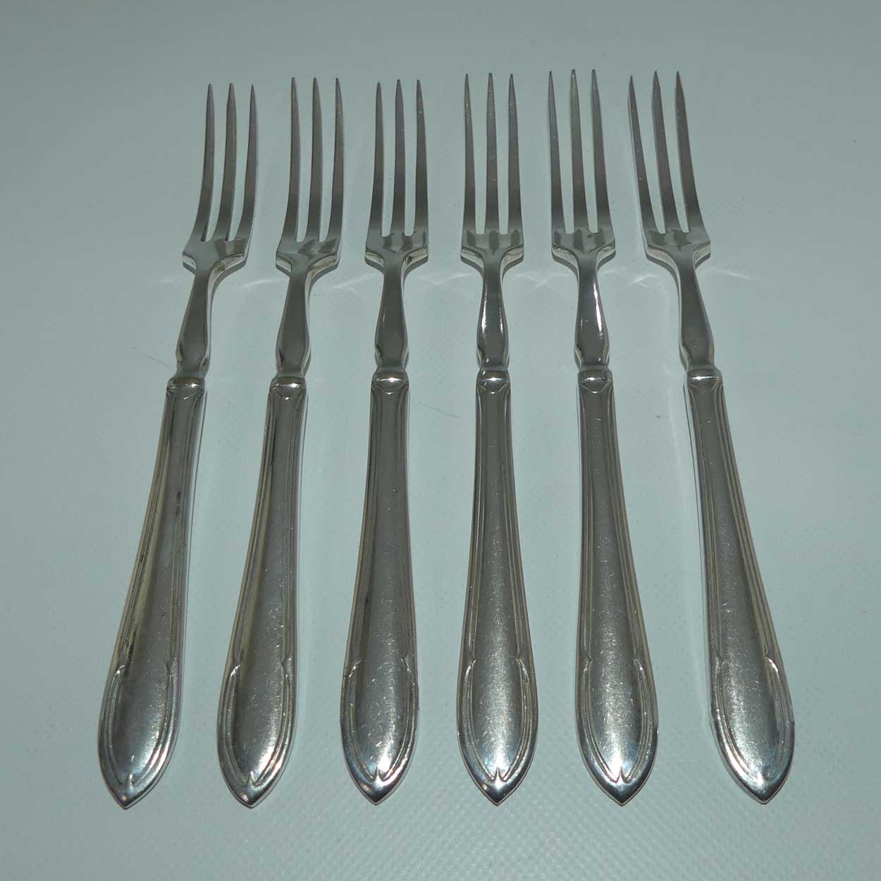 Set of 6 Yeoman Plate | Silver Plated elegant cake forks