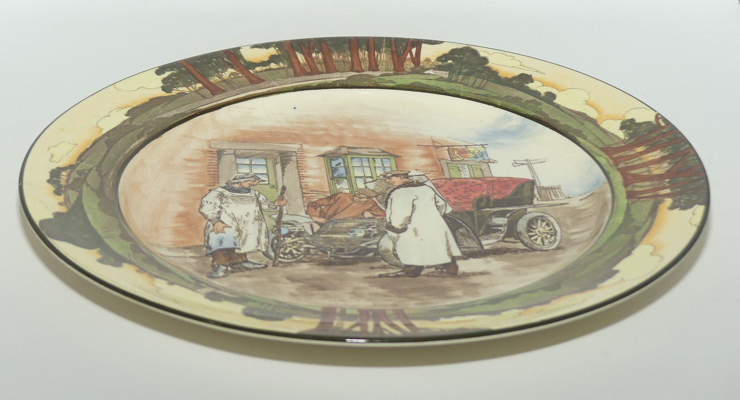 Royal Doulton Early Motoring plate D2406 Yokel and Motorist | Large