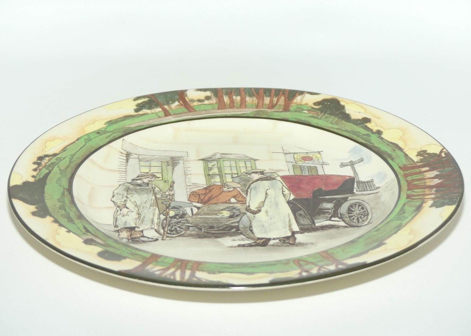 Royal Doulton Early Motoring plate D2406 Yokel and Motorist | Medium 24cm