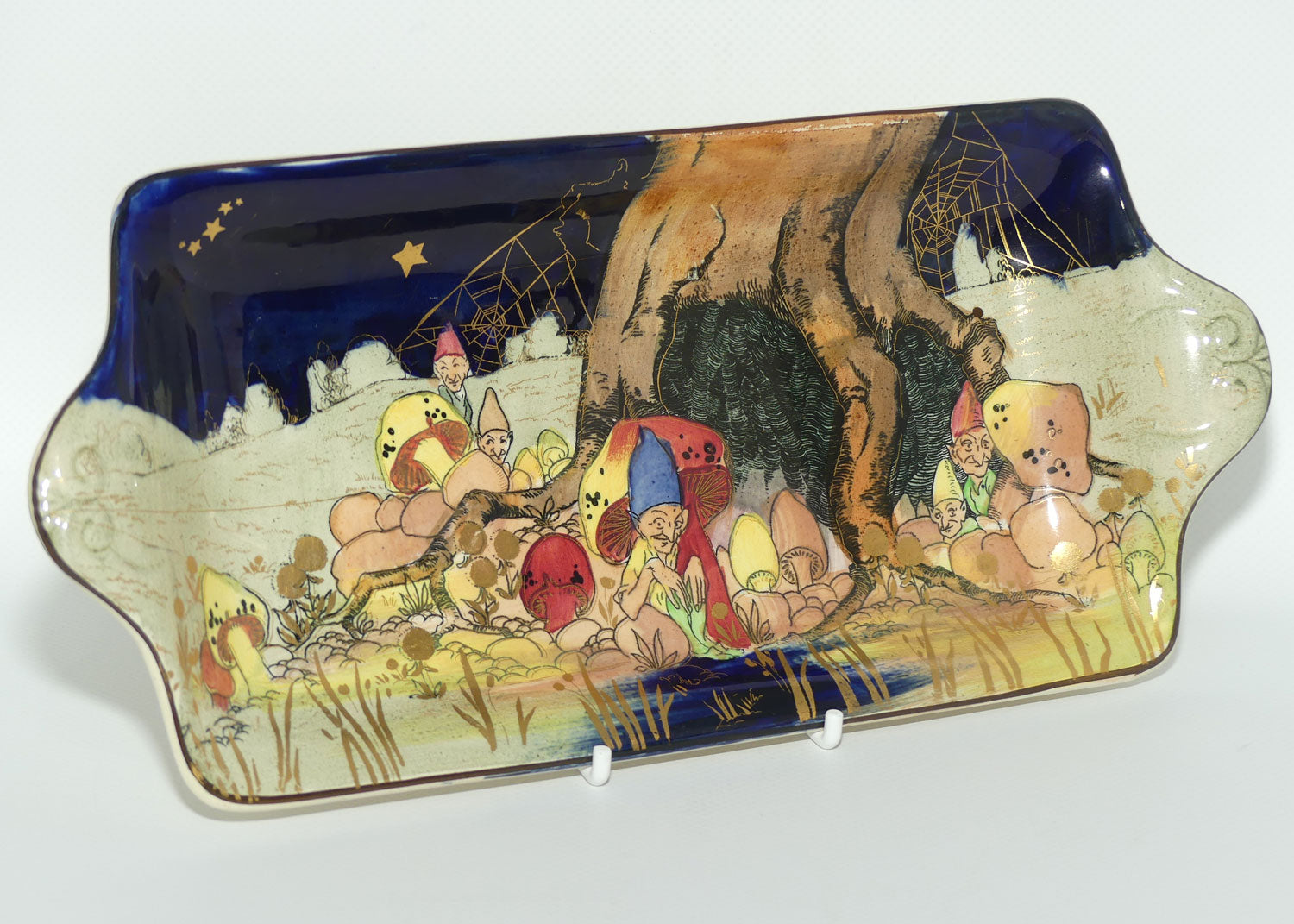 Royal Doulton Gnomes B with gilt highlights sandwich tray D4697 | York Shape