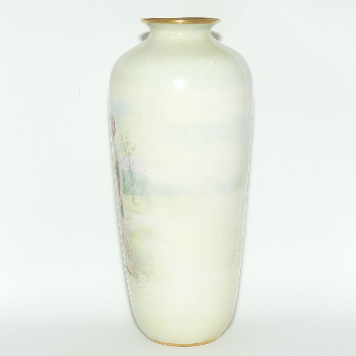 Doulton Burslem vase of a Young Woman signed S Alcock