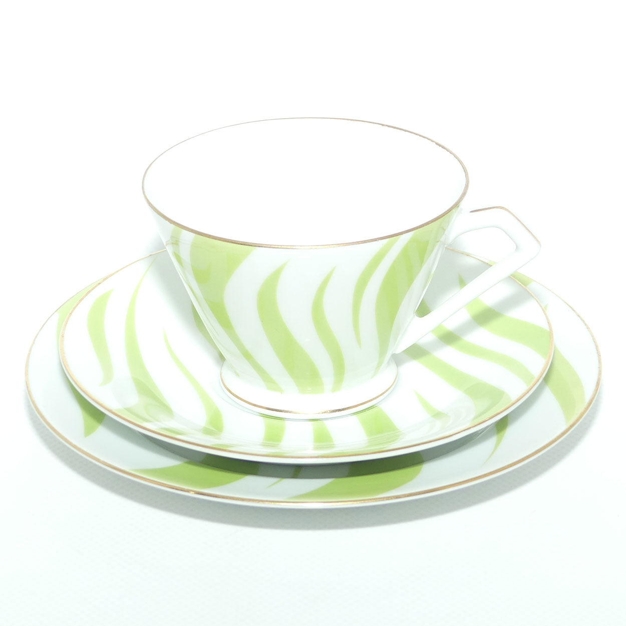 Vintage Retro Noritake Japan Zebra pattern trio | Lime
