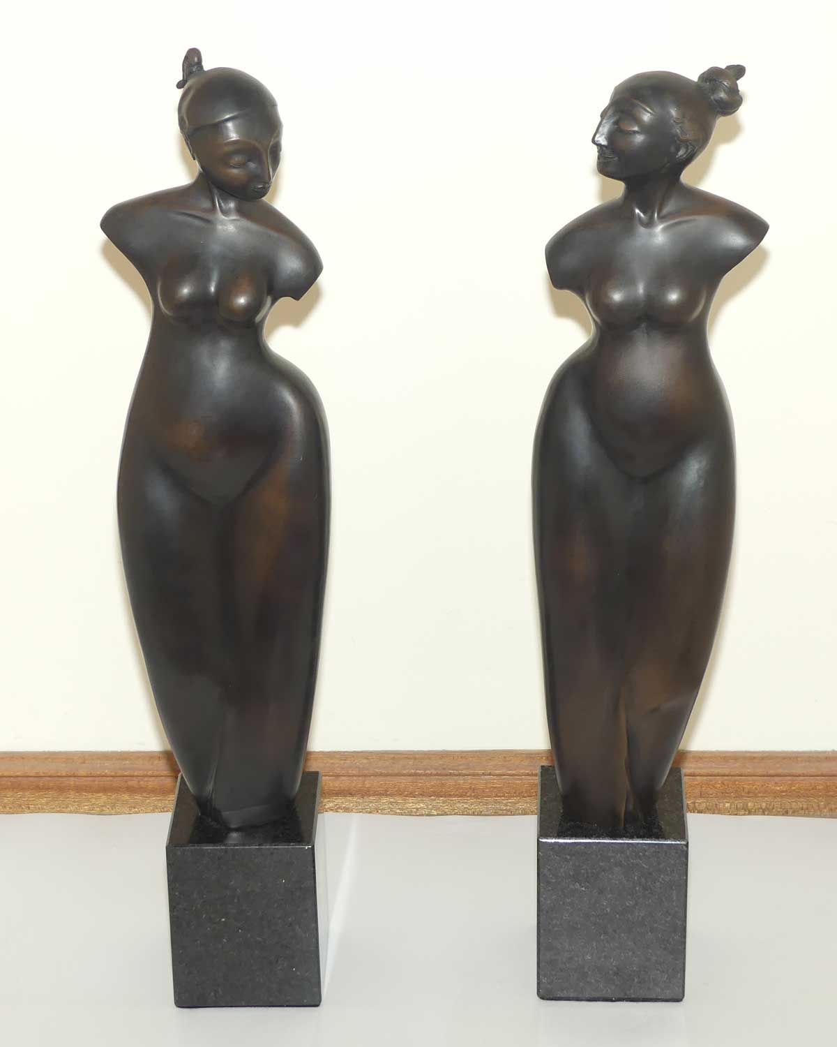 Pair of Bronzes by Zigmunt Libucha | Tall Sisters | Ltd Ed #7/30