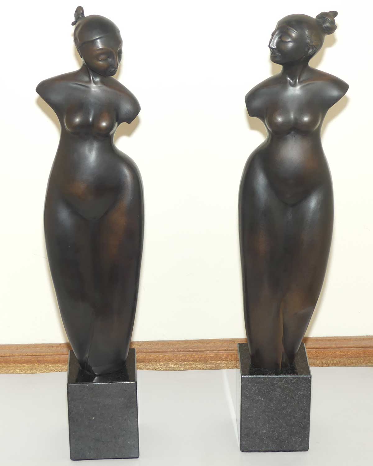 Pair of Bronzes by Zigmunt Libucha | Tall Sisters | Ltd Ed #7/30