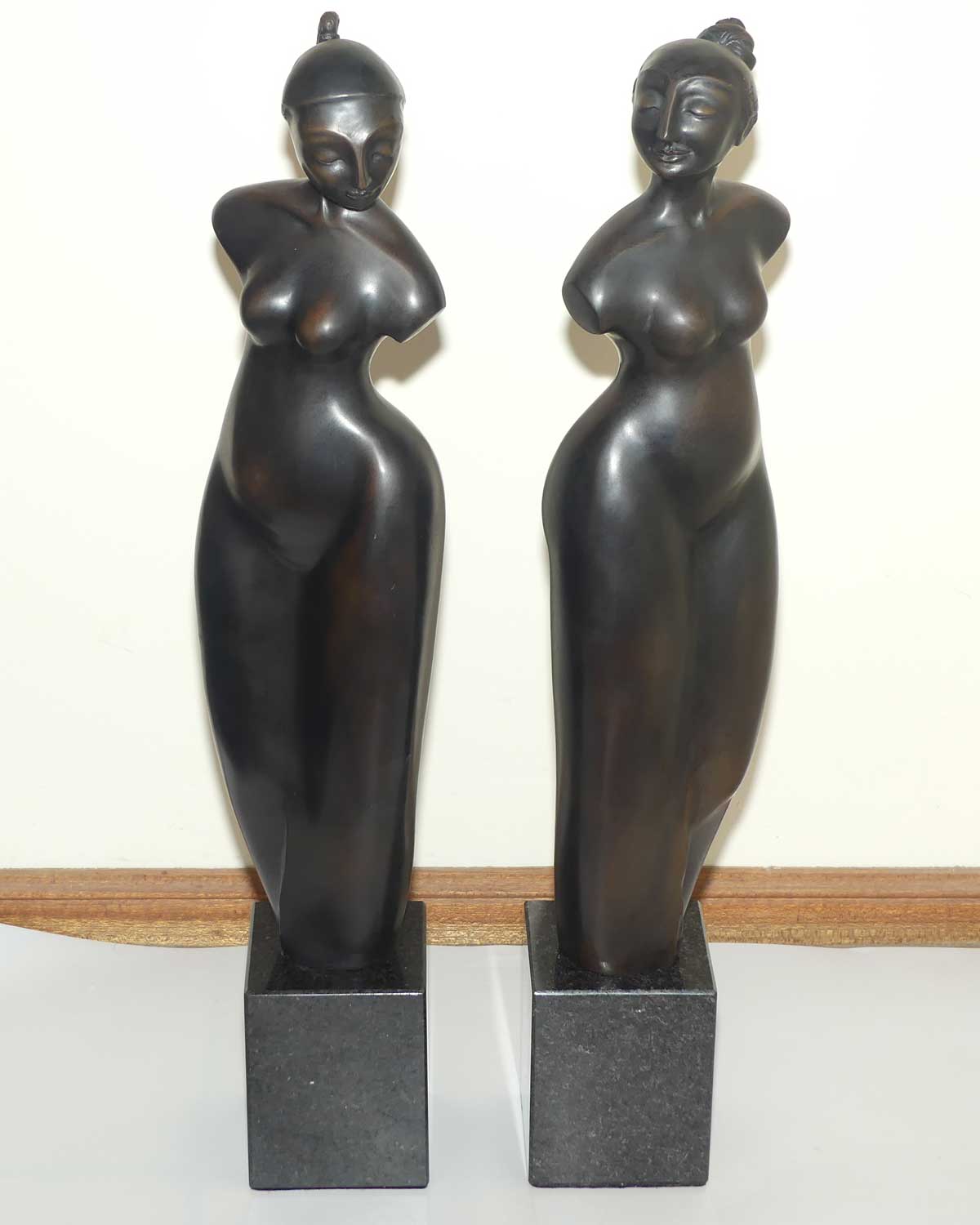 Pair of Bronzes by Zigmunt Libucha | Tall Sisters | Ltd Ed #7/30