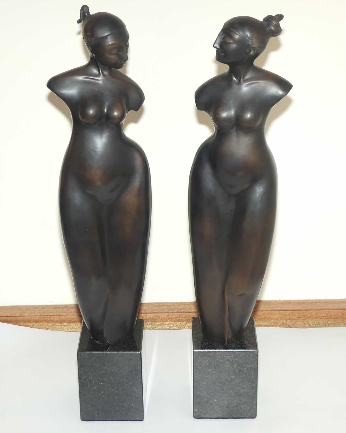 Pair of Bronzes by Zigmunt Libucha | Tall Sisters | Ltd Ed #7/30