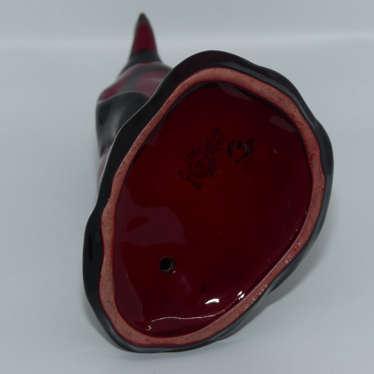 #1287 Royal Doulton Flambe Peruvian Penguin on Rock Small | Noke