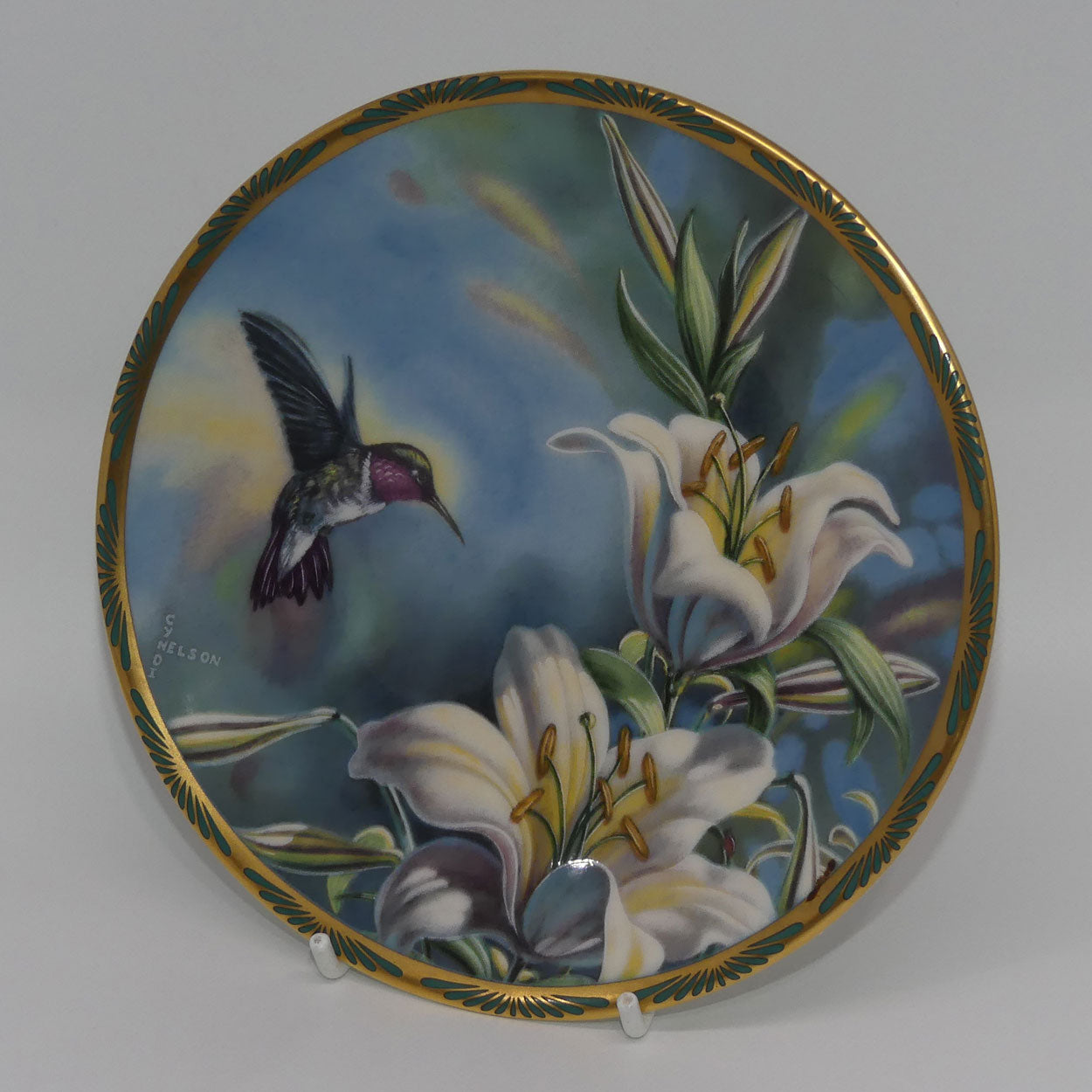 bradex-84-p29-22-1-plate-gems-of-nature-ruby-throated-hummingbird