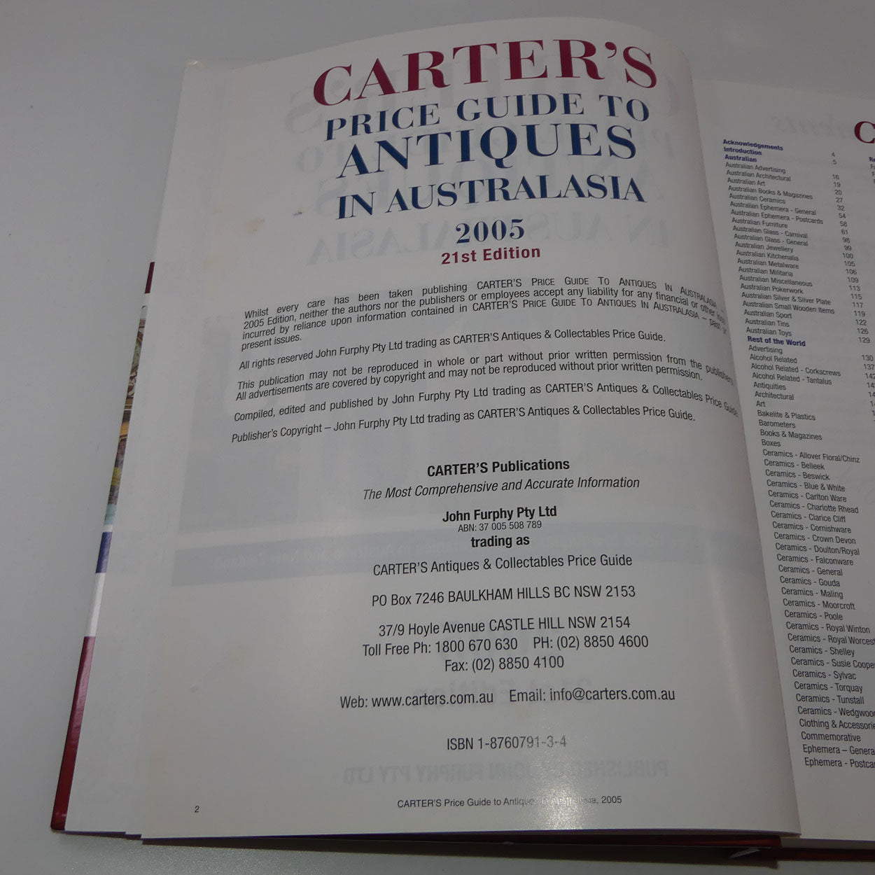 reference-book-carters-price-guide-to-antiques-in-australasia-2005-edition