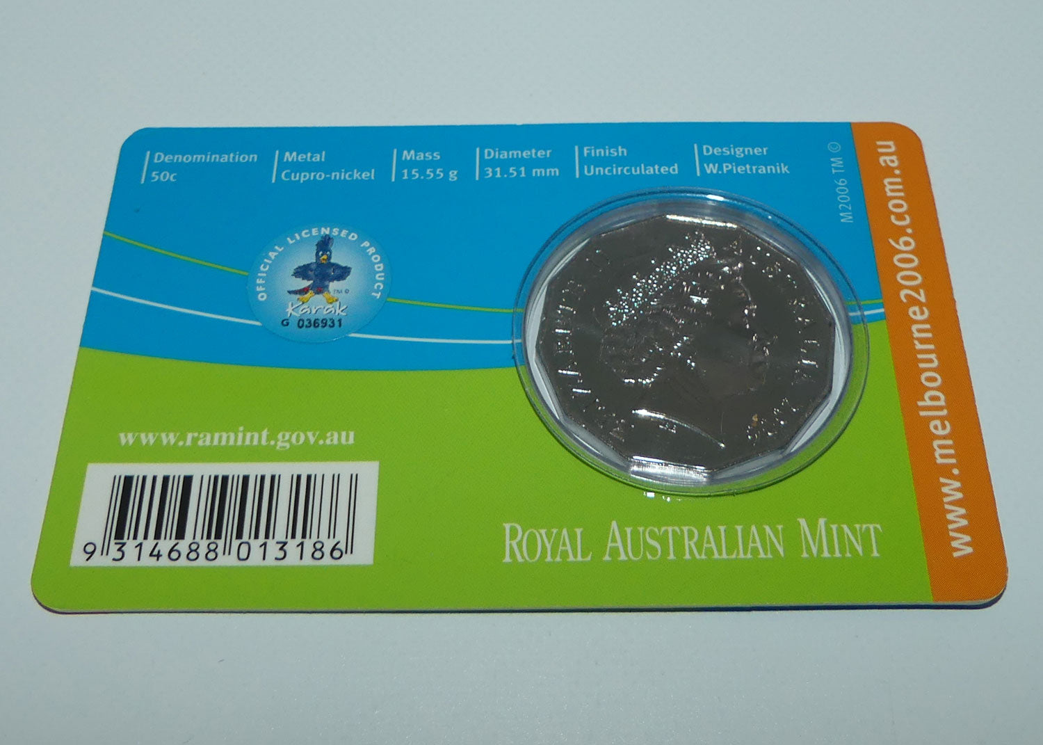 RAM 2006 | Melbourne 2006 | 50 cent Uncirculated | Weightlifting