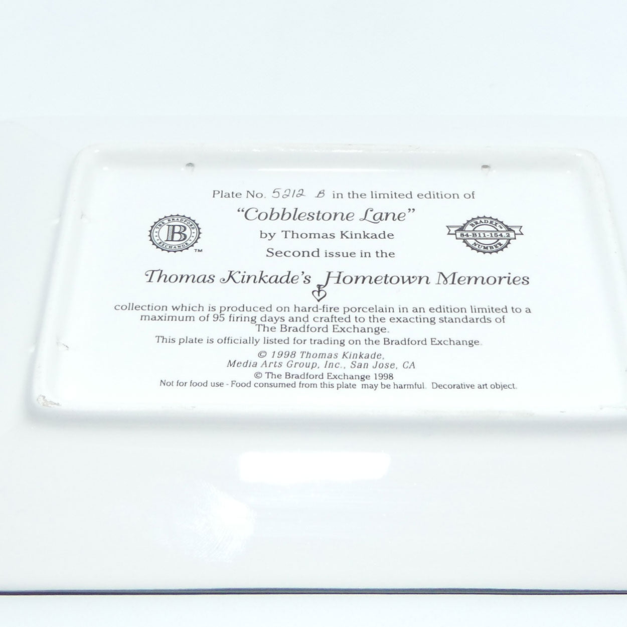 bradex-84-b11-154-2-plate-hometown-memories-thomas-kincade-cobblestone-lane