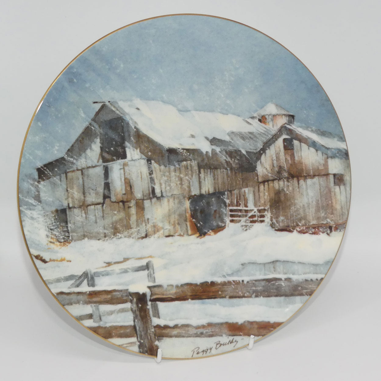 royal-doulton-aged-in-wood-3-plate-peggy-brisby-weathering-the-storm