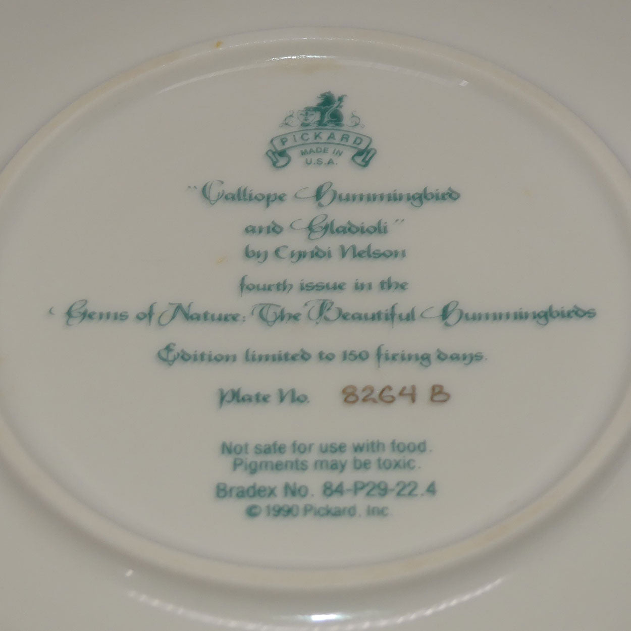 bradex-84-p29-22-4-plate-gems-of-nature-calliope-hummingbird-and-gladioli