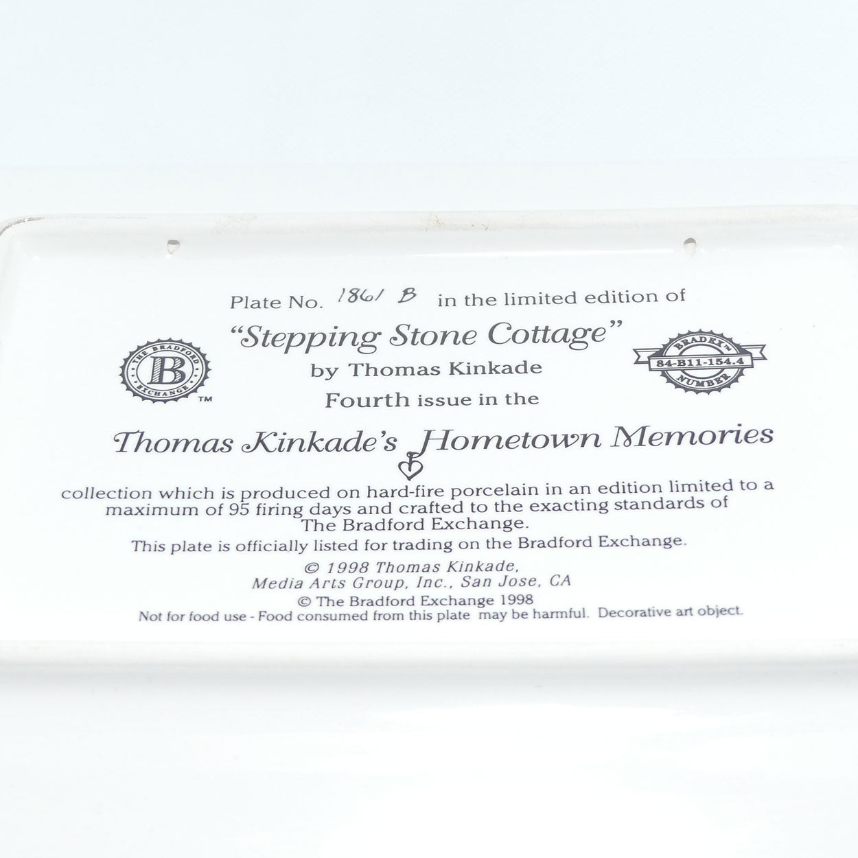 bradex-84-b11-154-4-plate-hometown-memories-thomas-kincade-stepping-stone-cottage