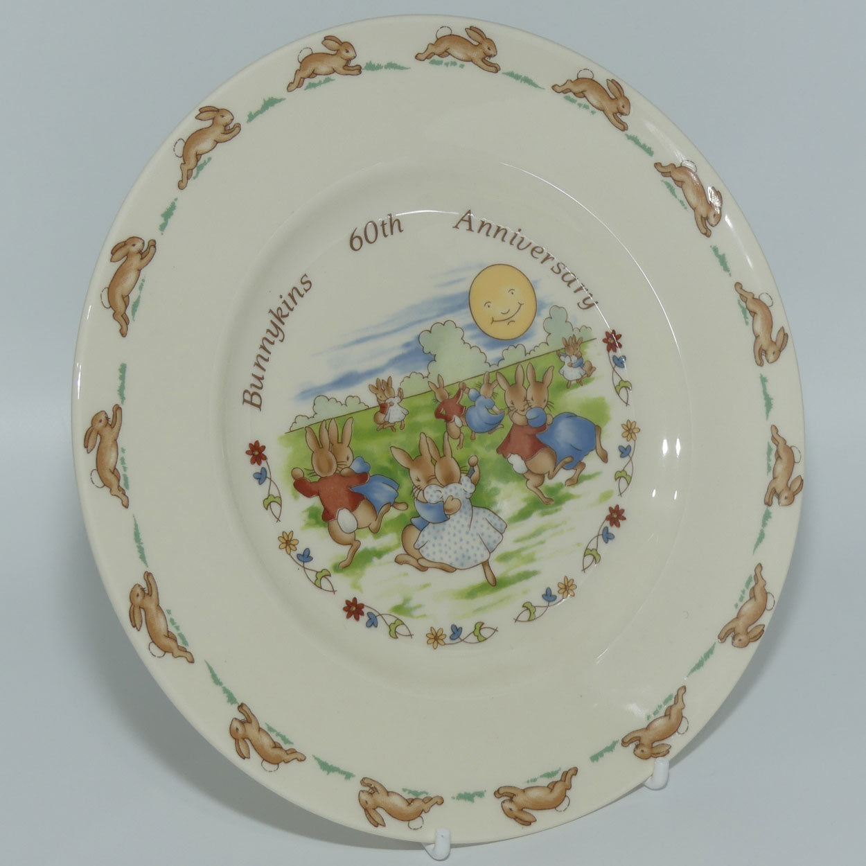 Royal Doulton Bunnykins Tableware Dancing in the Moonlight plate | Bunnykins 60th Anniversary