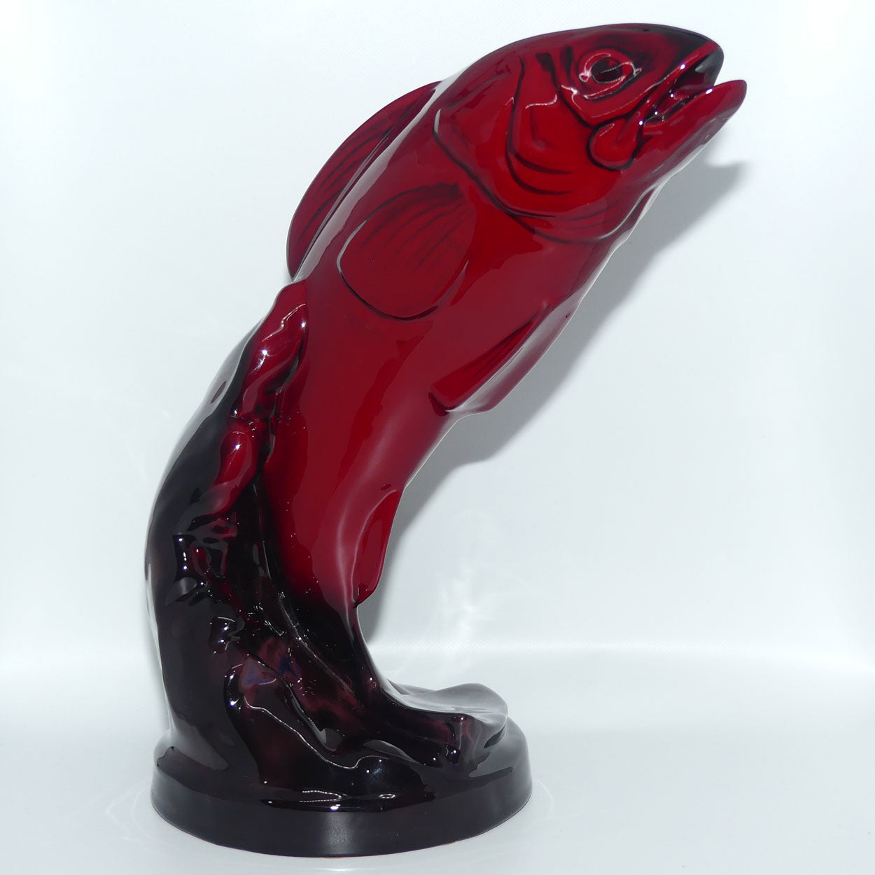 #666 Royal Doulton Flambe Leaping Salmon | signed Fred Moore
