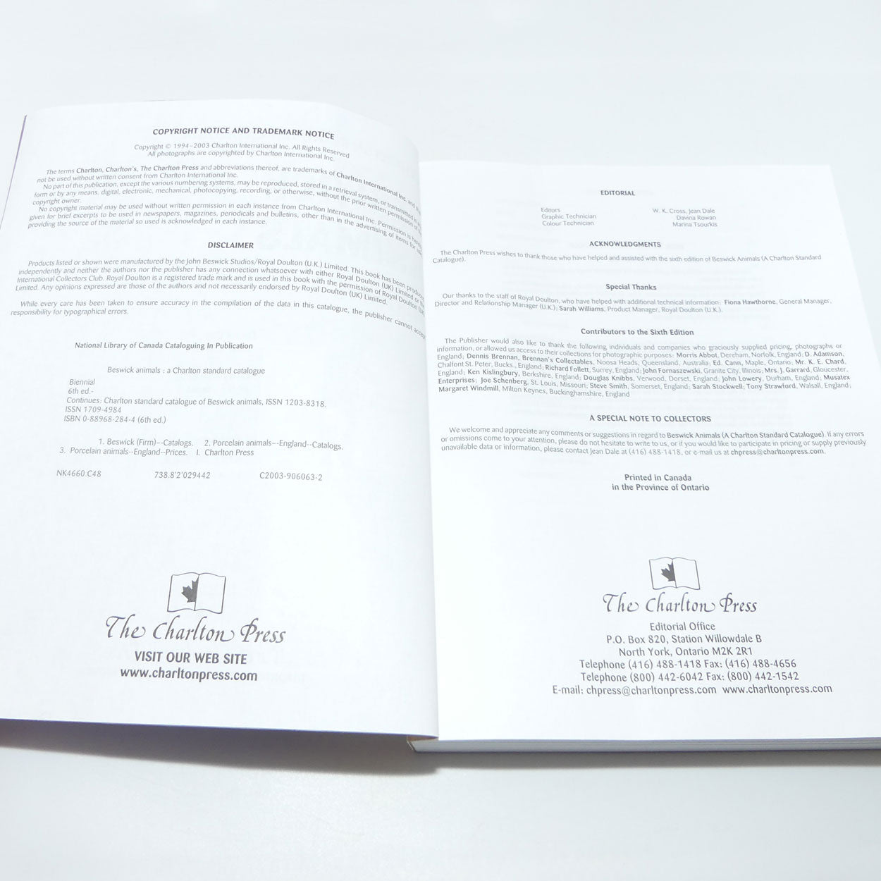 Reference Book | Charlton Catalog 6th Ed | Beswick Animals