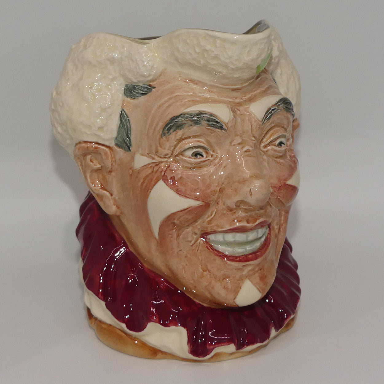 D6322 Royal Doulton large character jug The Clown | White Hair