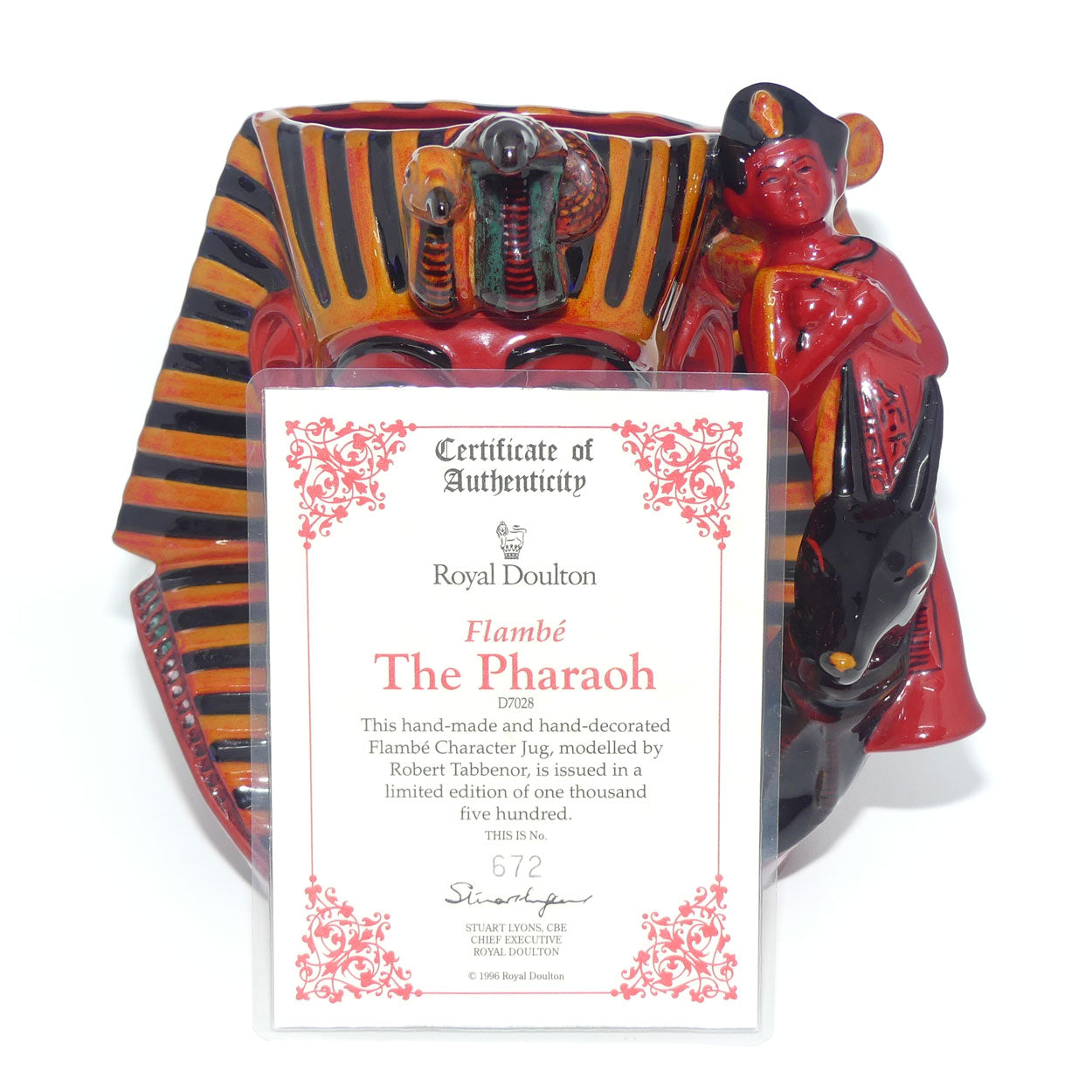 D7028 Royal Doulton large character jug The Pharaoh | Flambe