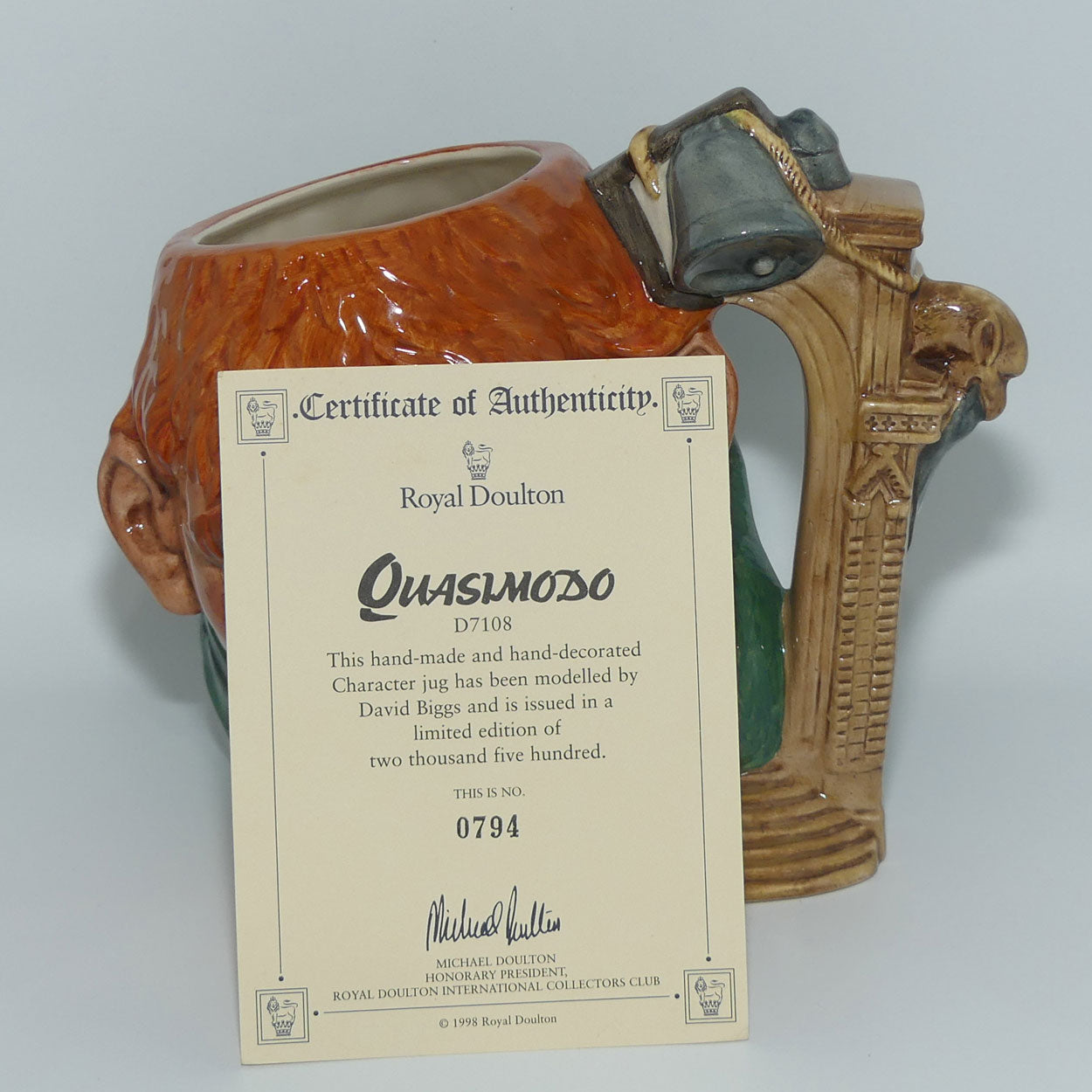 D7108 Royal Doulton large character jug Quasimodo | LE 794/2500