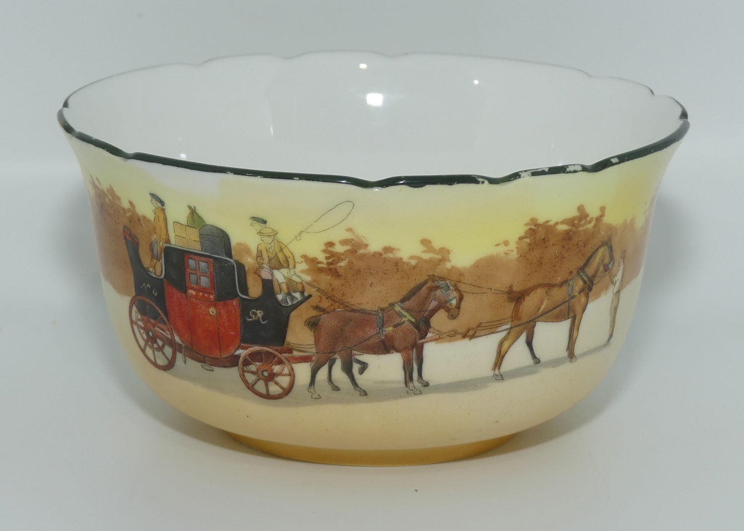 Royal Doulton Coaching Days round sugar bowl E3804 | Ribbed Edge