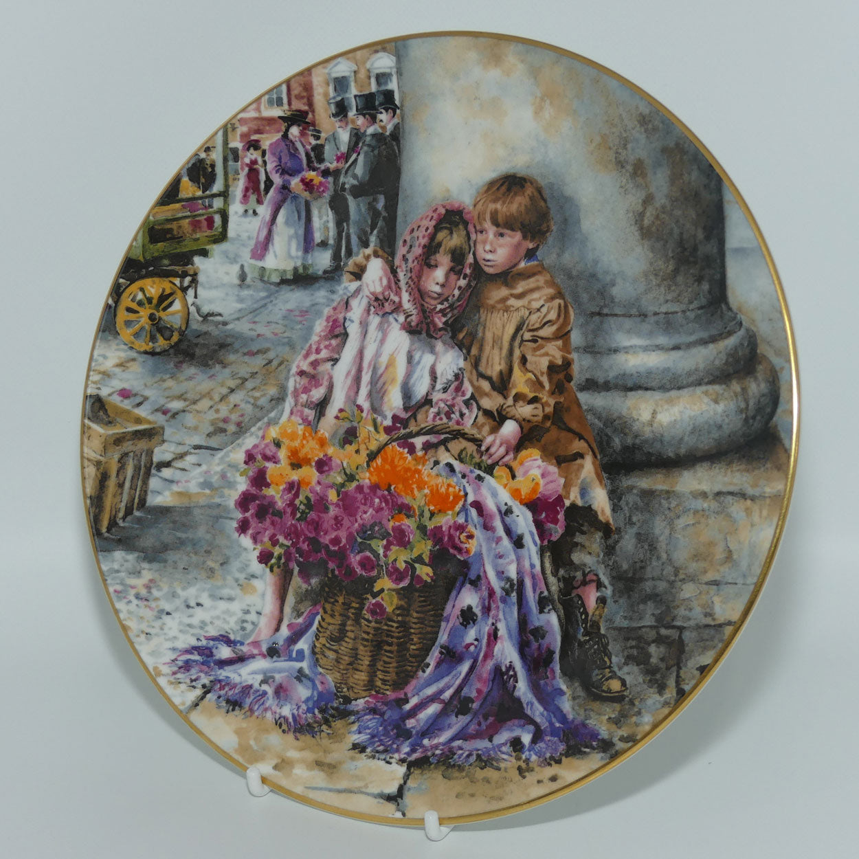 HN1342 Royal Doulton figure The Flower Seller's Children | companion plate