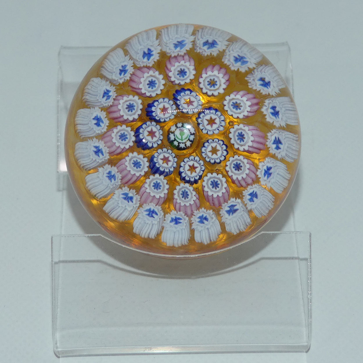 john-deacons-scotland-millefiori-concentric-miniature-paperweight-amber