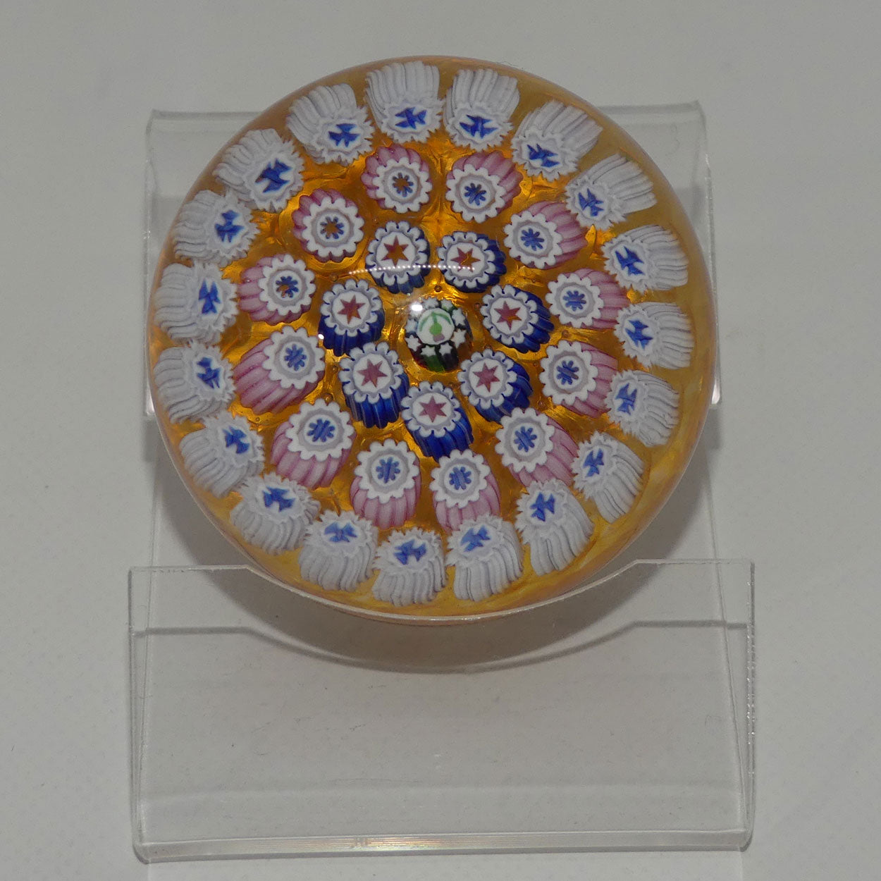 john-deacons-scotland-millefiori-concentric-miniature-paperweight-amber