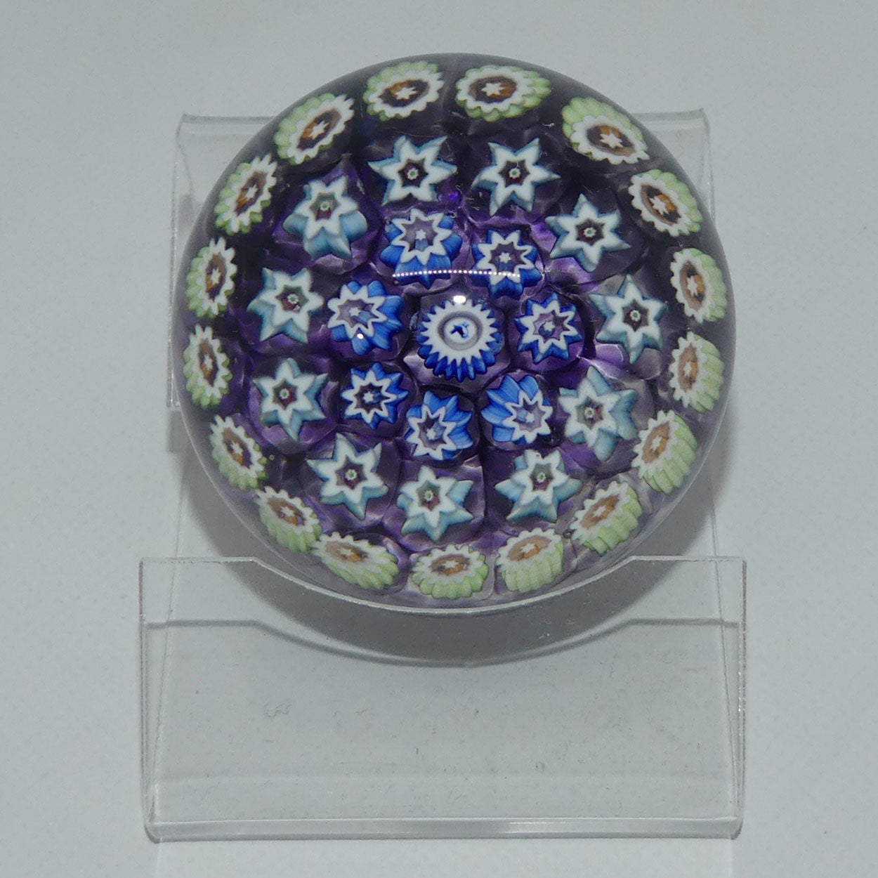 john-deacons-scotland-millefiori-silhouette-cane-miniature-paperweight-amethyst
