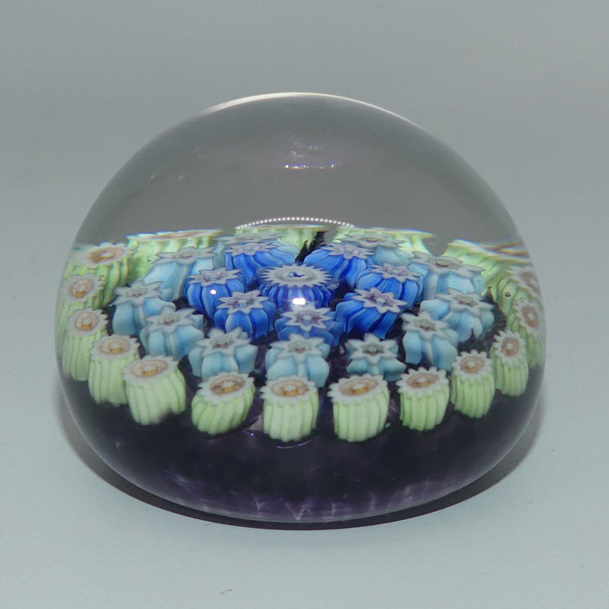 john-deacons-scotland-millefiori-silhouette-cane-miniature-paperweight-amethyst