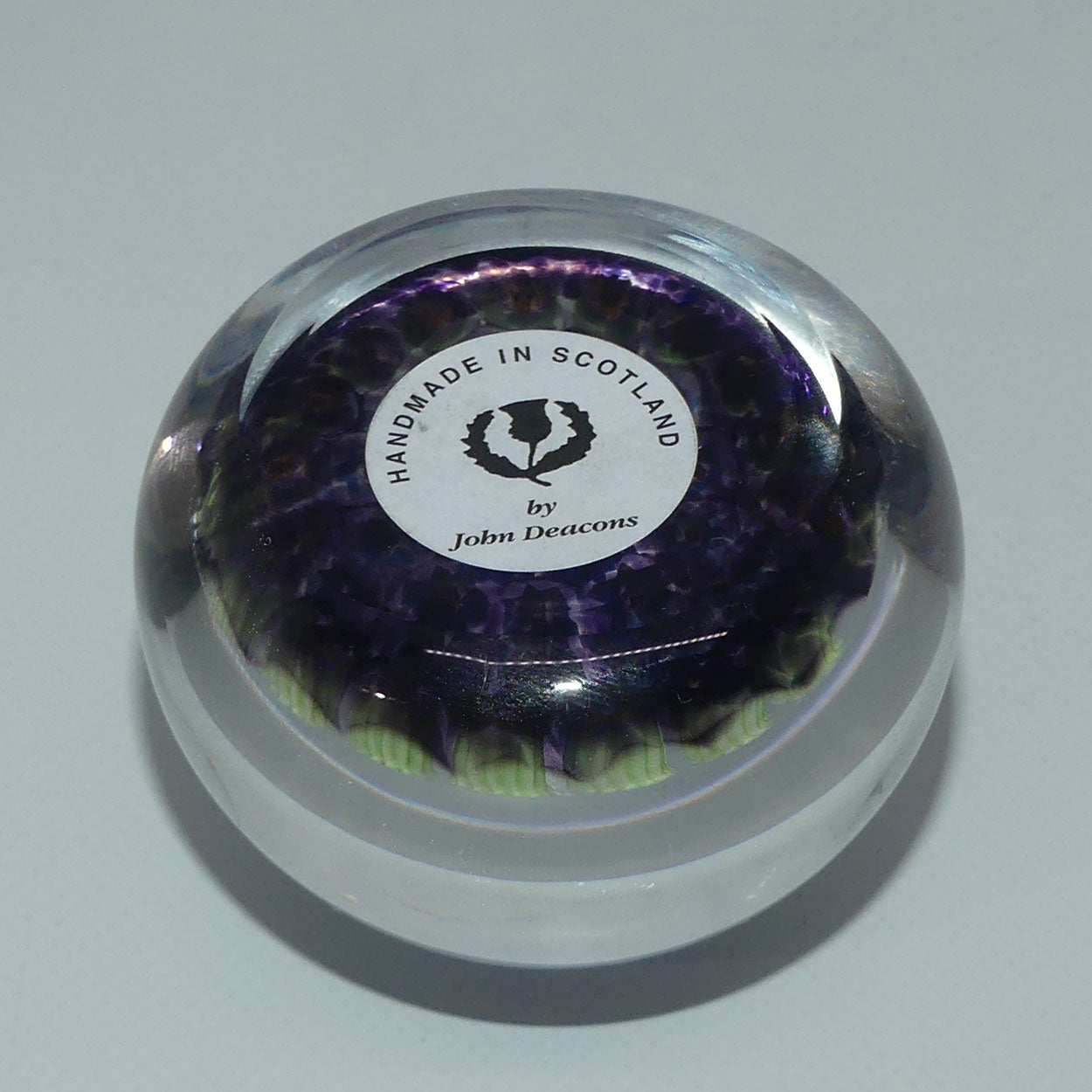 john-deacons-scotland-millefiori-silhouette-cane-miniature-paperweight-amethyst