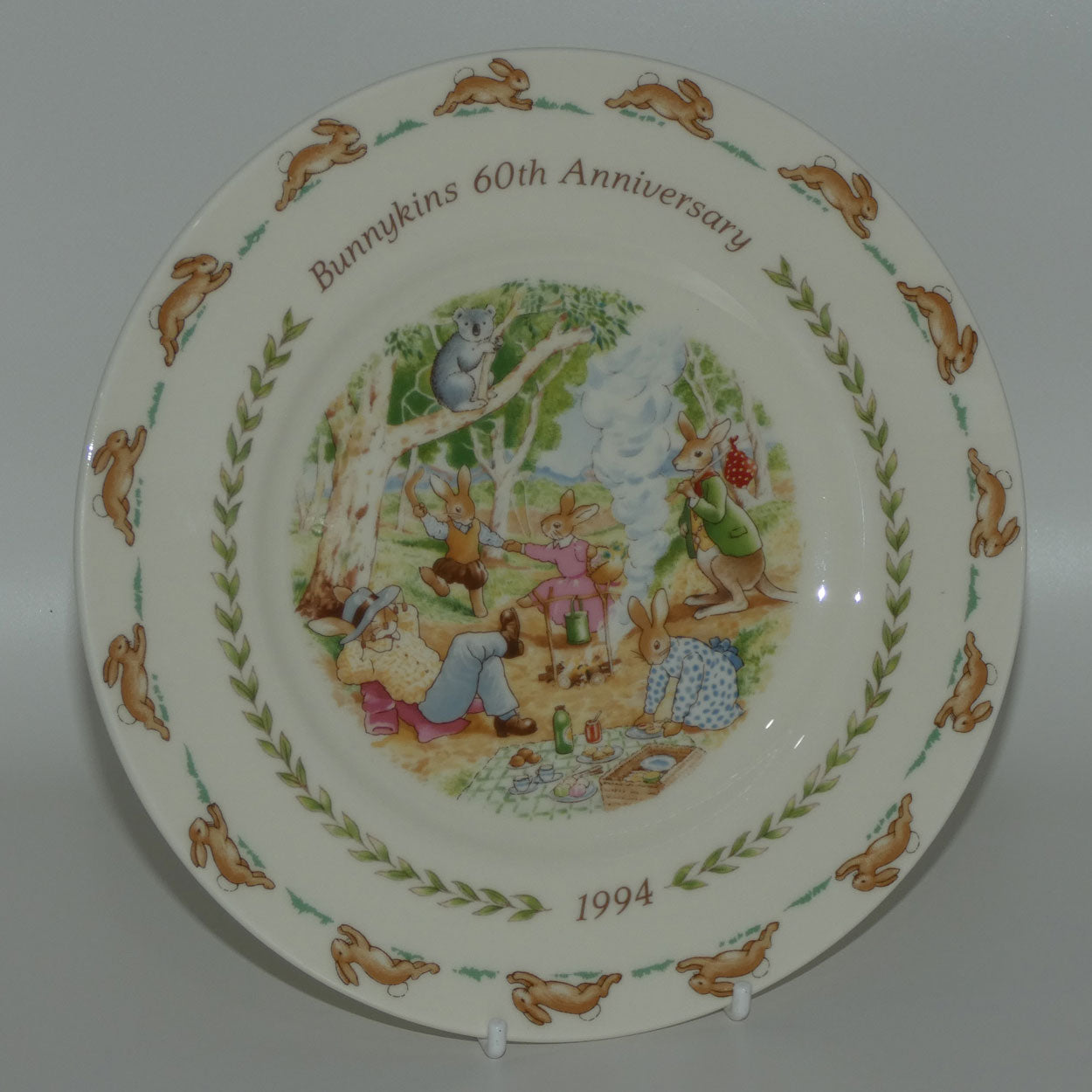 Royal Doulton Bunnykins Tableware Bunnykins 60th Anniversary 1994 Australiana plate