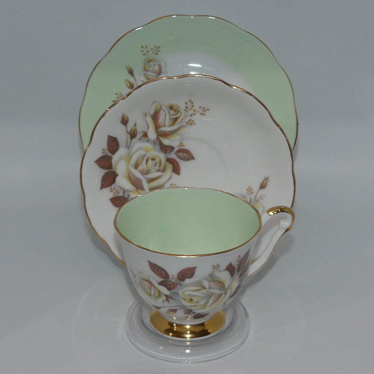 queen-anne-bone-china-autumn-rose-pattern-trio-green