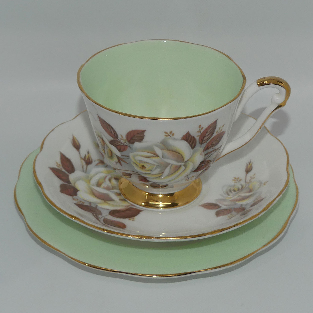 queen-anne-bone-china-autumn-rose-pattern-trio-green
